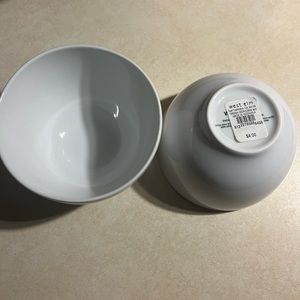 2 West Elm organic porcelain cereal bowls